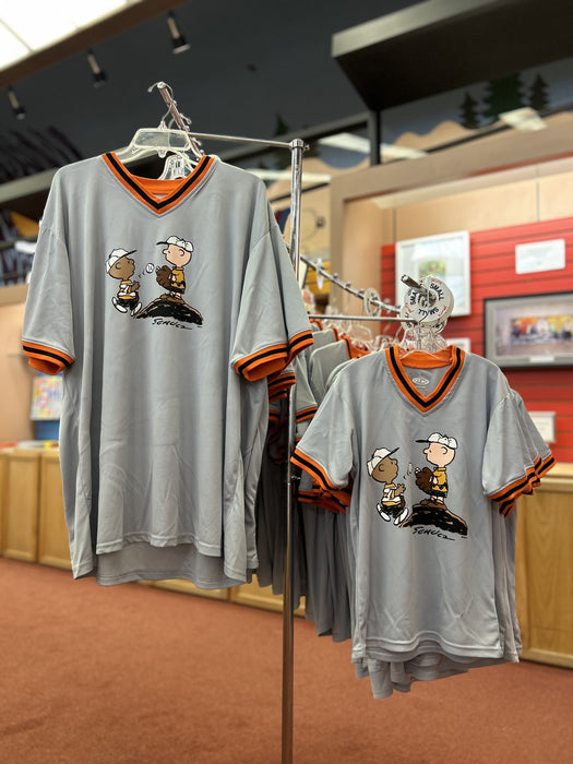 Charlie Brown and Franklin Exclusive Grey/Orange Baseball Jersey