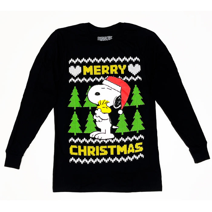 Snoopy Christmas Long Sleeve Shirt Black T-Shirt