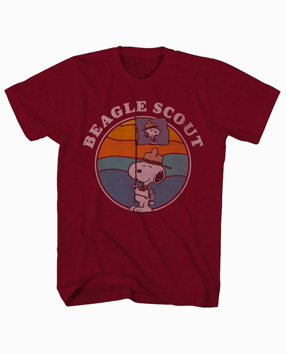 Snoopy Beagle Scout Cardinal Red Tee