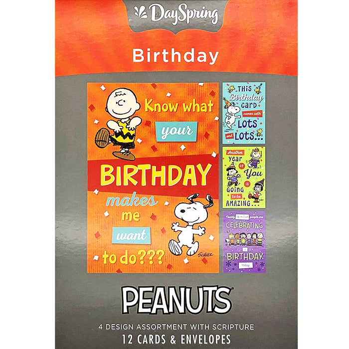 Peanuts Birthday Cards,Boxed Set of 12