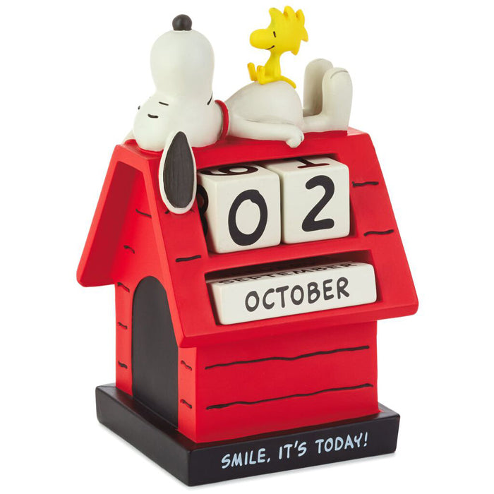 Perpetual Calendar, Snoopy & Woodstock On Doghouse