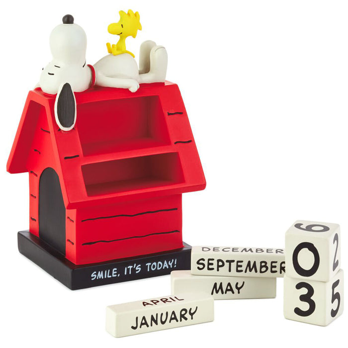 Perpetual Calendar, Snoopy & Woodstock On Doghouse