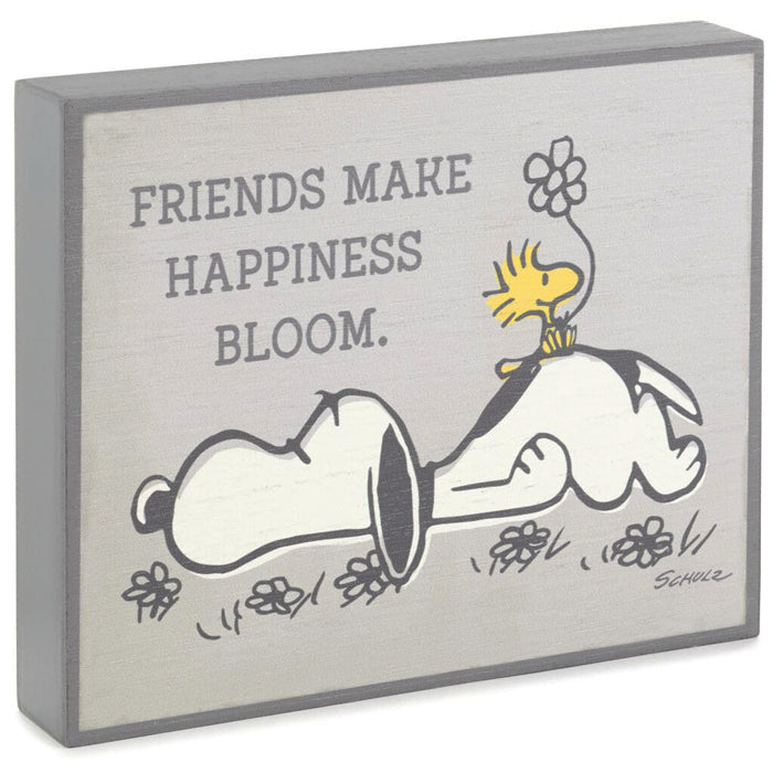 Snoopy "Friends Make Happiness Bloom" Quote Block