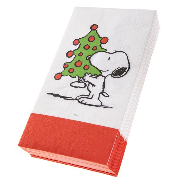Snoopy Hugging Tree Holiday Guest Napkins
