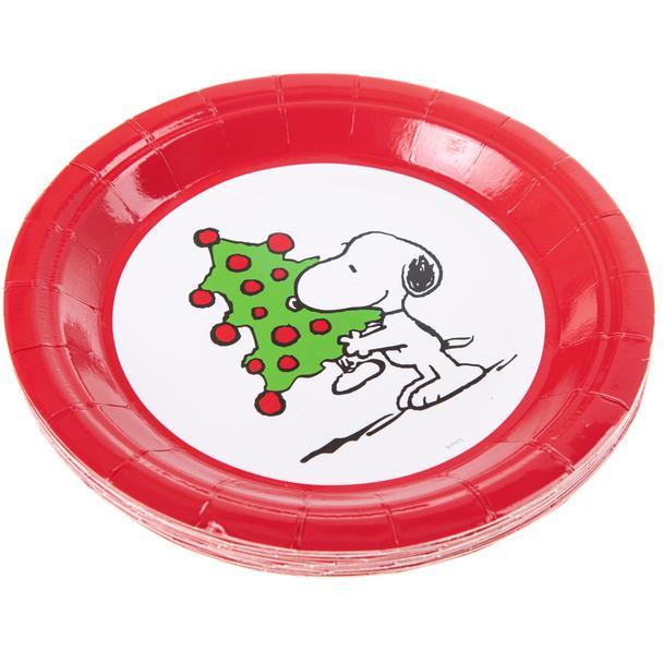 Peanuts: Carrying Tree Holiday 7 inch Paper Plate