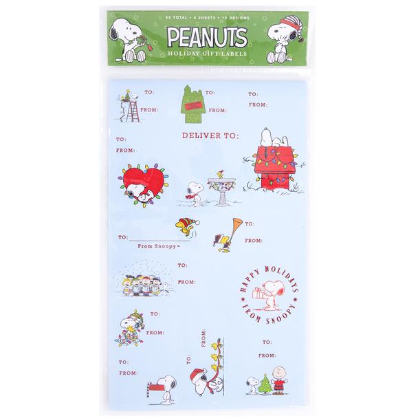 Peanuts Holiday Gift Labels