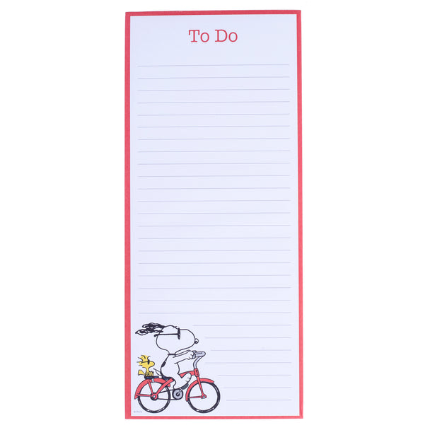Snoopy Bike To-Do List Magnetic Notepad