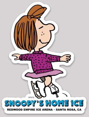 Peppermint Patty Figure Skating Die Cut Glossy Sticker 3.6" x 4.8"