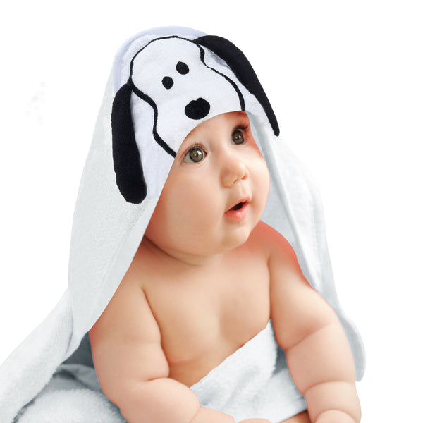 Snoopy Baby/Infant Cotton Hooded Bath Towel - White